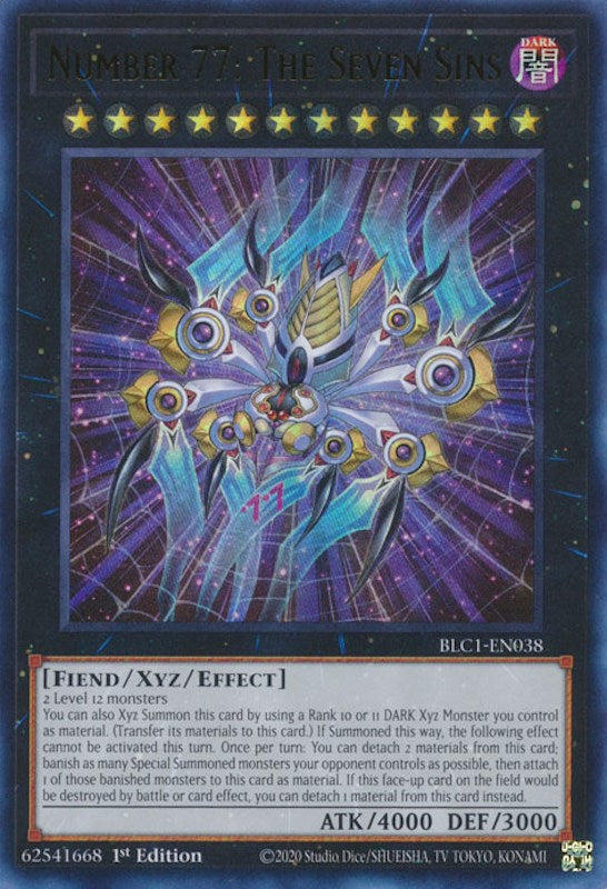 Number 77: The Seven Sins [BLC1-EN038] Ultra Rare 