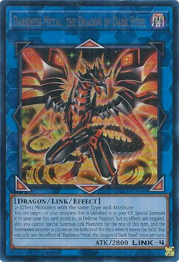 Darkness Metal, the Dragon of Dark Steel (Silver) [BLC1-EN044] Ultra Rare 