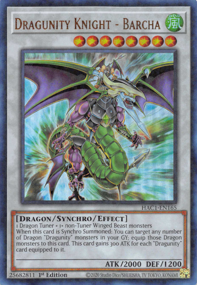 Dragunity Knight - Barcha (Duel Terminal) [HAC1-EN165] Parallel Rare 