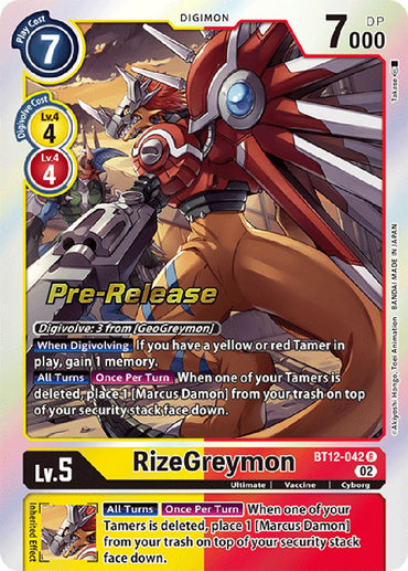 RizeGreymon [BT12-042] [Across Time Pre-Release Cards] 
