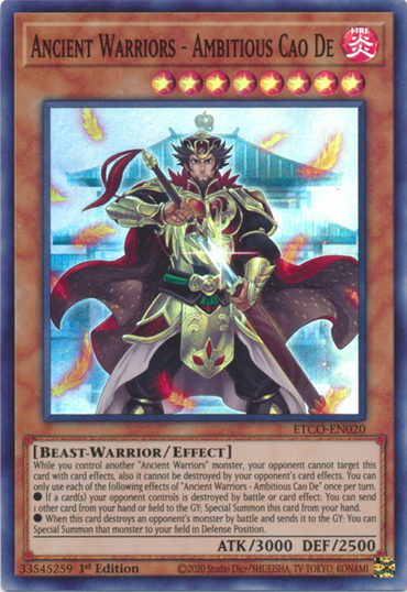 Ancient Warriors - Ambitious Cao De [ETCO-EN020] Super Rare 