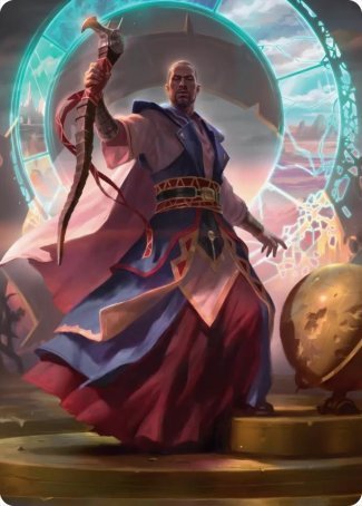 Teferi, Who Slows the Sunset Art Card [Innistrad: Midnight Hunt Art Series] 