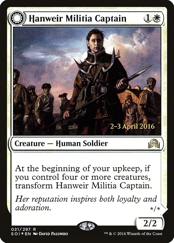 Hanweir Militia Captain // Westvale Cult Leader [Shadows over Innistrad Prerelease Promos]