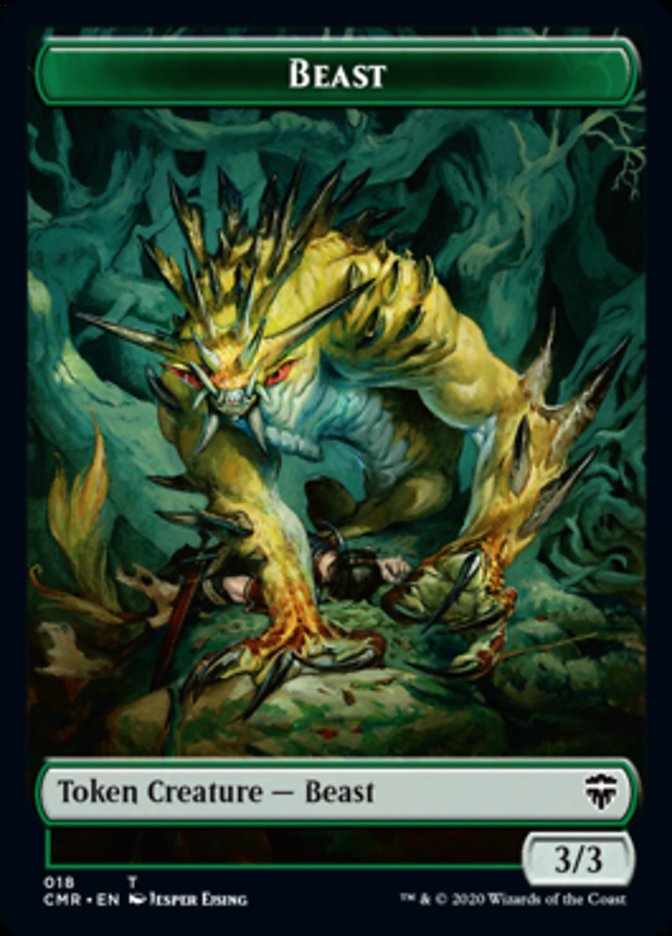 Beast (18) // Beast (19) Double-Sided Token [Commander Legends Tokens] 