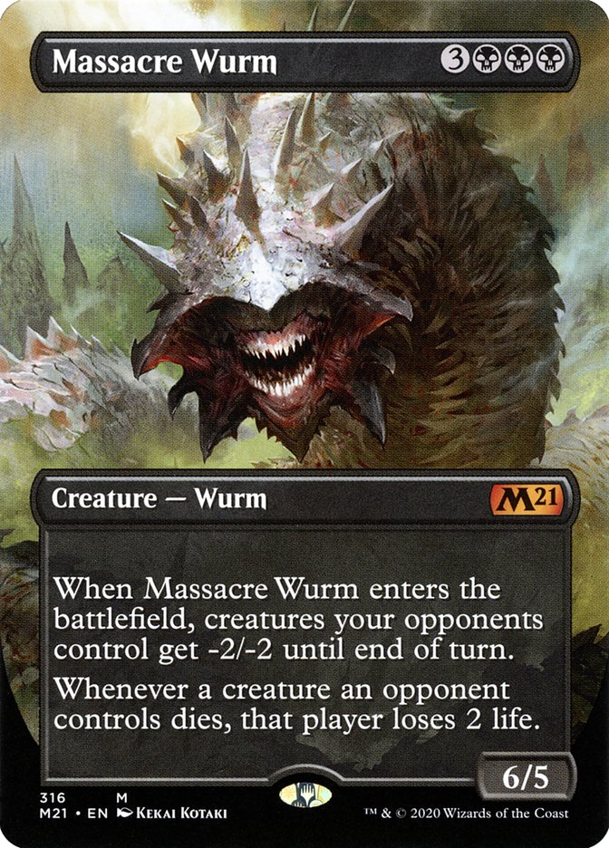 Massacre Wurm (Borderless Alternate Art) [Core Set 2021] 