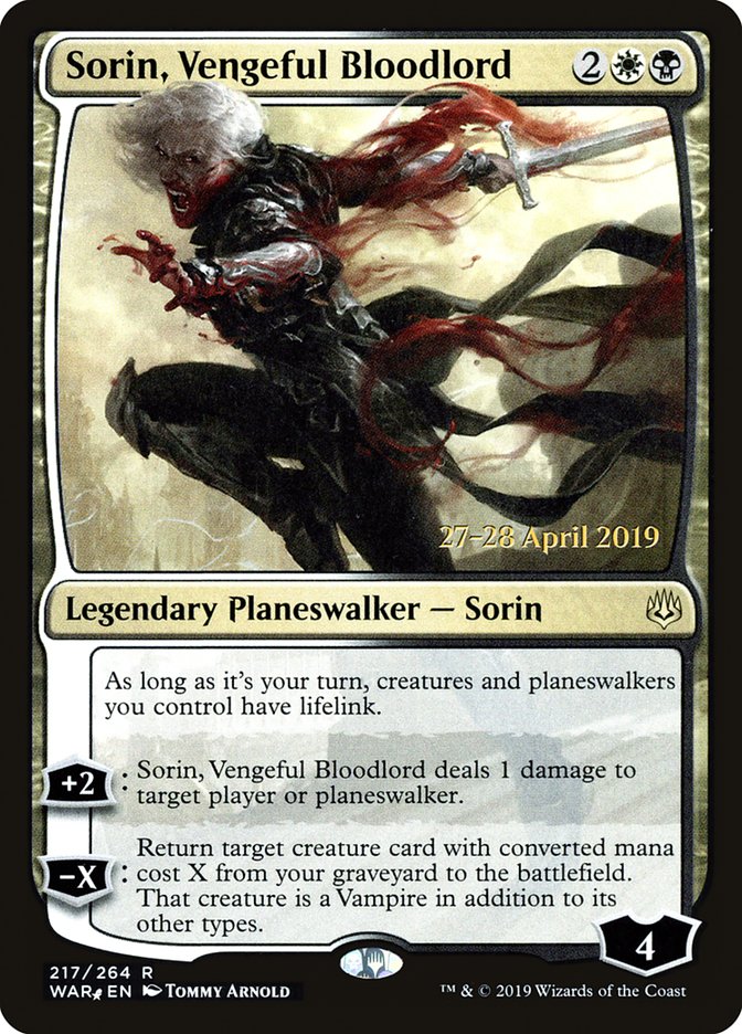 Sorin, Vengeful Bloodlord [War of the Spark Prerelease Promos] 