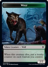 Wolf // Food (17) Double-Sided Token [Throne of Eldraine Tokens] 