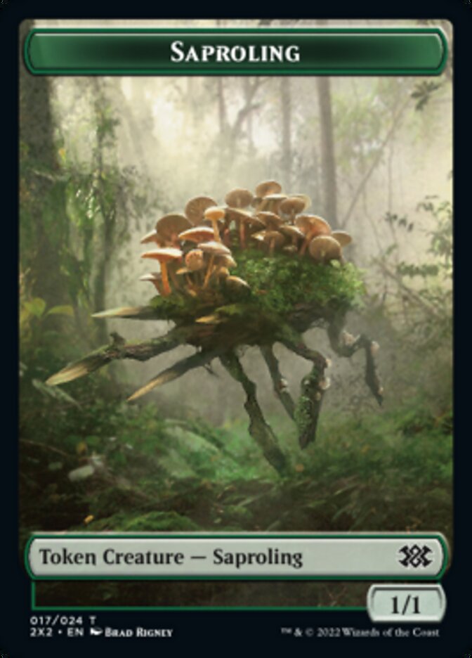 Saproling // Spirit (008) Double-Sided Token [Double Masters 2022 Tokens] 