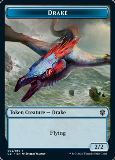 Drake // Elemental (002) Double-Sided Token [Commander 2021 Tokens] 