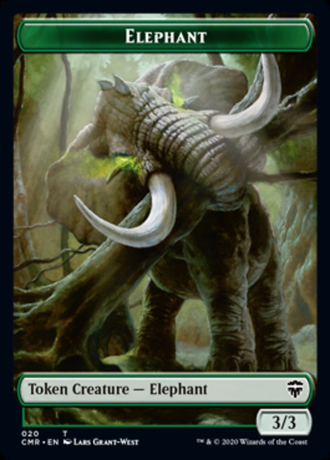 Elephant // Soldier Double-Sided Token [Commander Legends Tokens] 