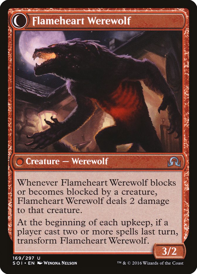 Kessig Forgemaster // Flameheart Werewolf [Shadows over Innistrad] 