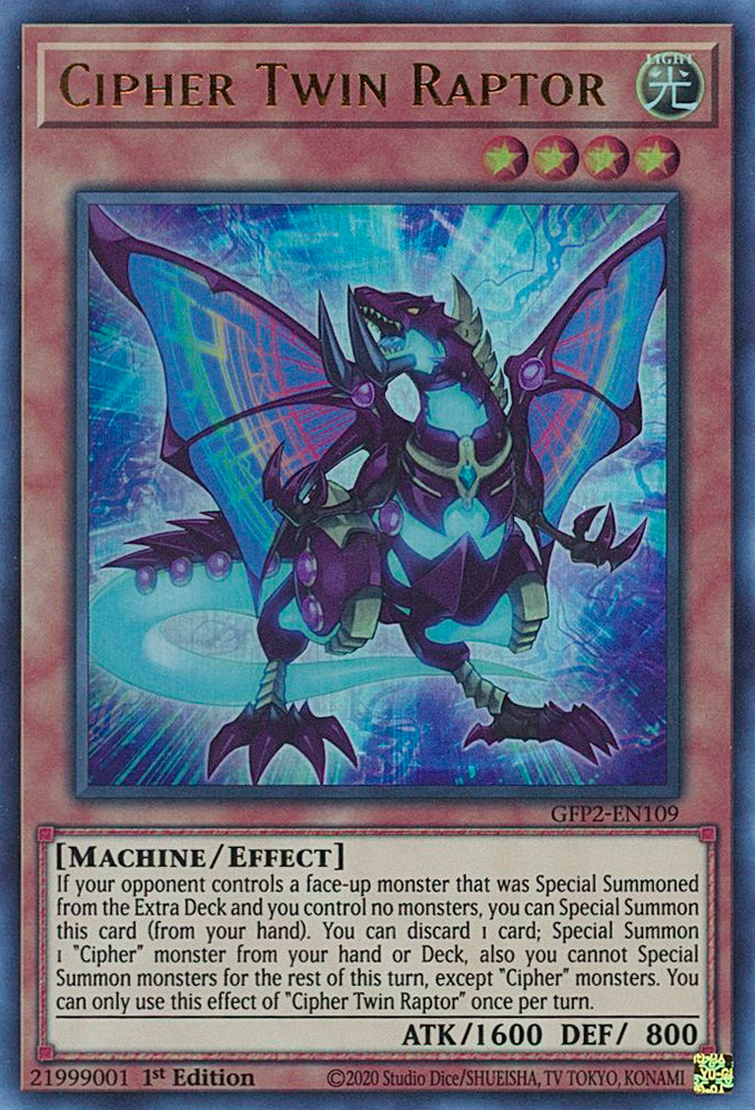 Cipher Twin Raptor [GFP2-EN109] Ultra Rare 