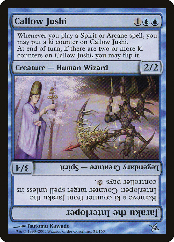 Callow Jushi // Jaraku the Interloper [Betrayers of Kamigawa] 