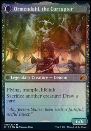 Jerren, Corrupted Bishop // Ormendahl, the Corrupted [Innistrad: Midnight Hunt Prerelease Promos] 
