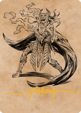 Livaan, Cultist of Tiamat Art Card (Gold-Stamped Signature) [Commander Legends: Battle for Baldur's Gate Art Series] 