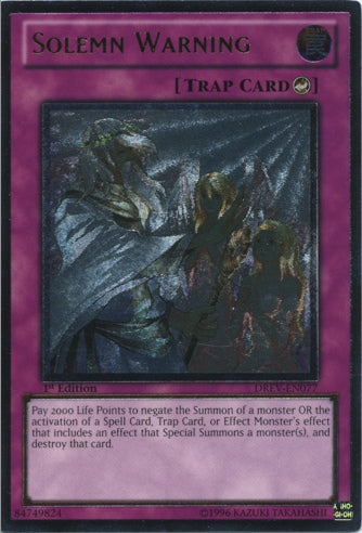 Solemn Warning [DREV-EN077] Ultimate Rare 