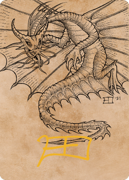 Ancient Gold Dragon Art Card (44) (Gold-Stamped Signature) [Commander Legends: Battle for Baldur's Gate Art Series] 