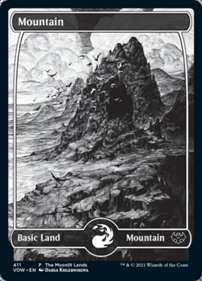 Mountain (The Moonlit Lands) (Foil Etched) [Innistrad: Crimson Vow Promos] 