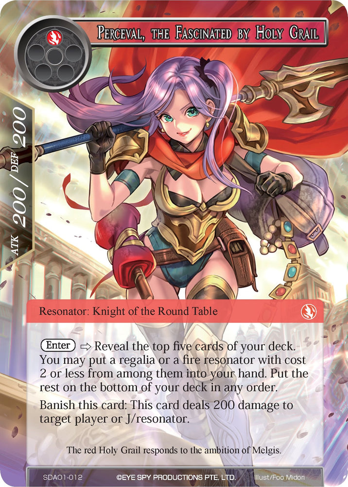 Perceval, the Fascinated of Holy Grail (SDAO1-012) [Alice Origin Starter Deck]