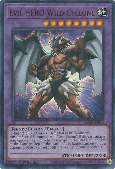 Evil HERO Wild Cyclone (Red) [LDS3-EN030] Ultra Rare 