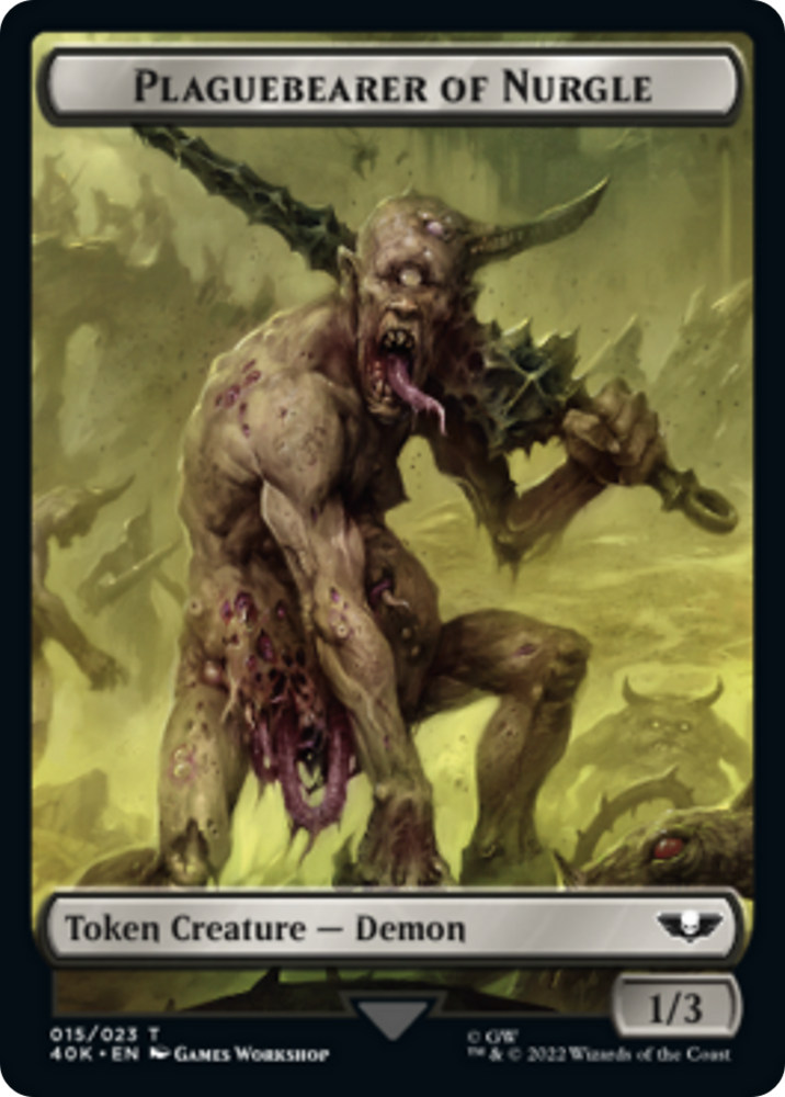 Spawn // Plaguebearer of Nurgle Double-Sided Token [Warhammer 40,000 Tokens] 