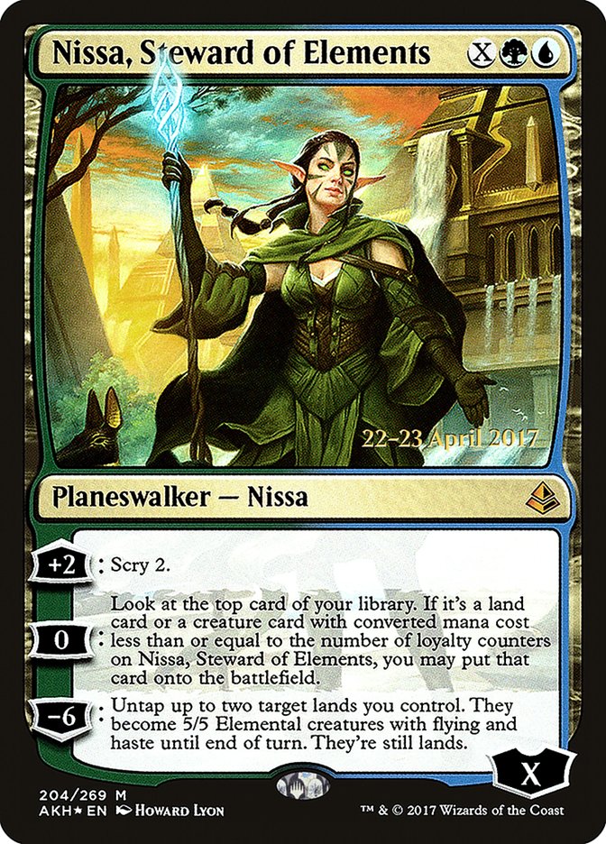 Nissa, Steward of Elements [Amonkhet Prerelease Promos] 