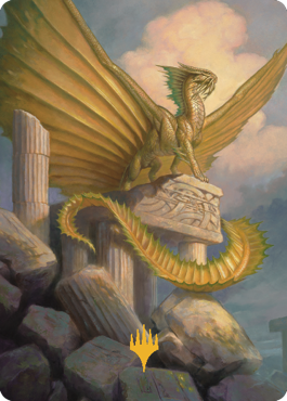 Ancient Gold Dragon Art Card (05) (Gold-Stamped Signature) [Commander Legends: Battle for Baldur's Gate Art Series] 