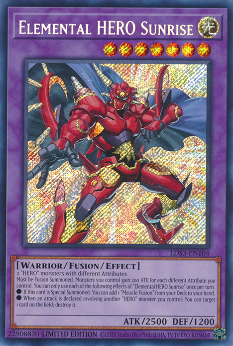 Elemental HERO Sunrise [LDS3-EN104] Secret Rare 