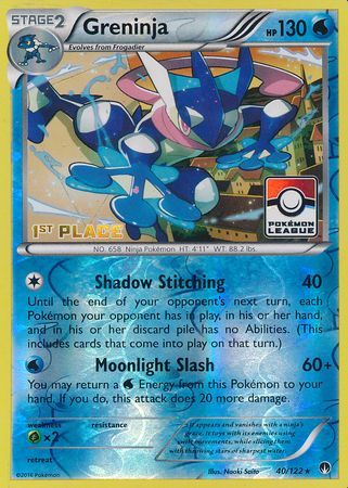 Greninja (40/122) (League Promo 1st Place) [XY: BREAKpoint] 