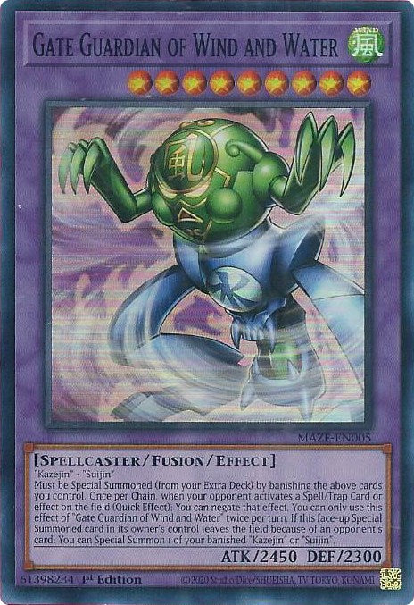 Gate Guardian of Wind and Water [MAZE-EN005] Super Rare 