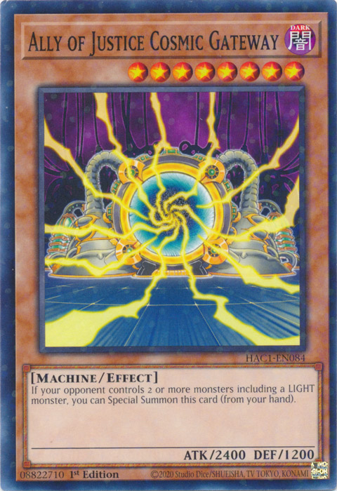 Ally of Justice Cosmic Gateway (Duel Terminal) [HAC1-EN084] Parallel Rare 