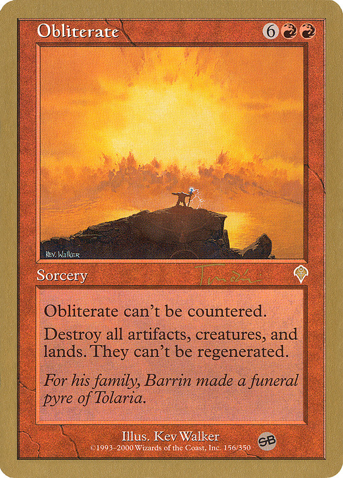 Obliterate (Jan Tomcani) (SB) [World Championship Decks 2001] 
