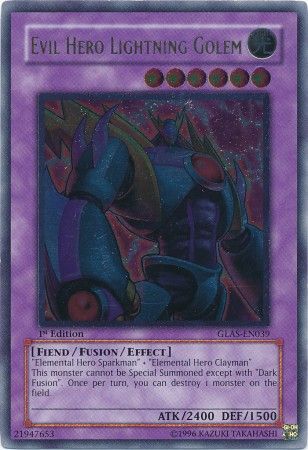Evil Hero Lightning Golem [GLAS-EN039] Ultimate Rare 