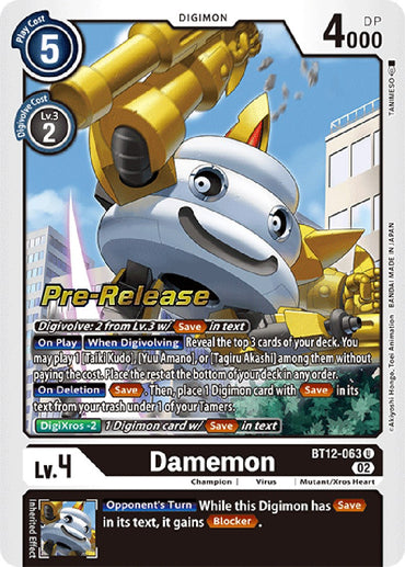 Damemon [BT12-063] [Across Time Pre-Release Cards] 