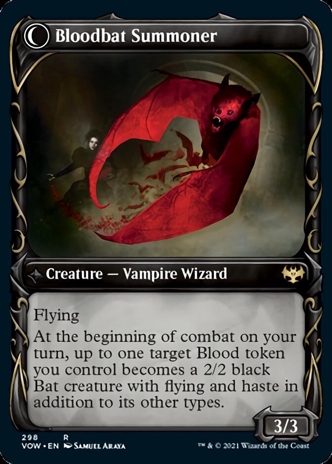 Voldaren Bloodcaster // Bloodbat Summoner (Showcase Fang Frame) [Innistrad: Crimson Vow] 