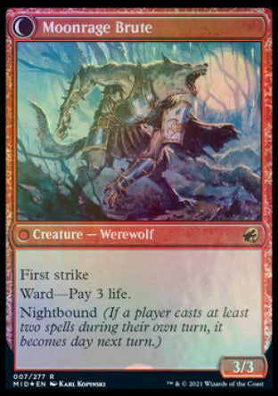 Brutal Cathar // Moonrage Brute [Innistrad: Midnight Hunt Prerelease Promos] 
