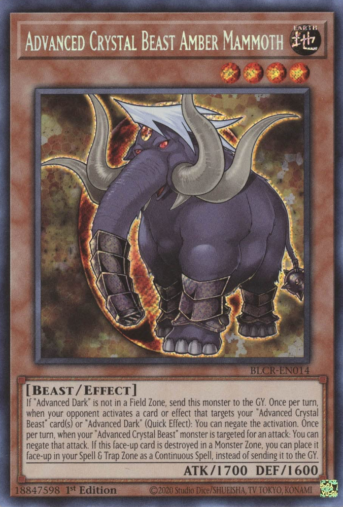 Advanced Crystal Beast Amber Mammoth [BLCR-EN014] Secret Rare 