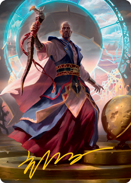 Teferi, Who Slows the Sunset Art Card (Gold-Stamped Signature) [Innistrad: Midnight Hunt Art Series] 