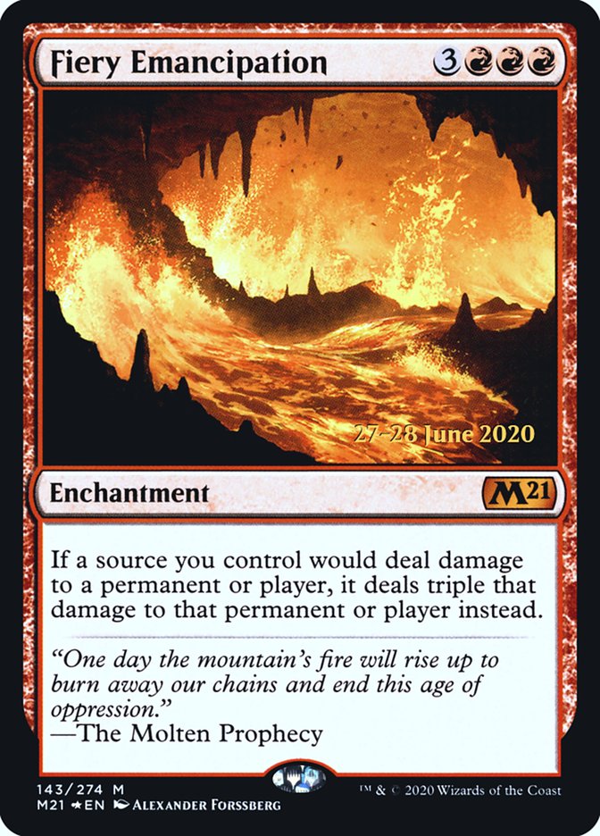 Fiery Emancipation [Core Set 2021 Prerelease Promos] 