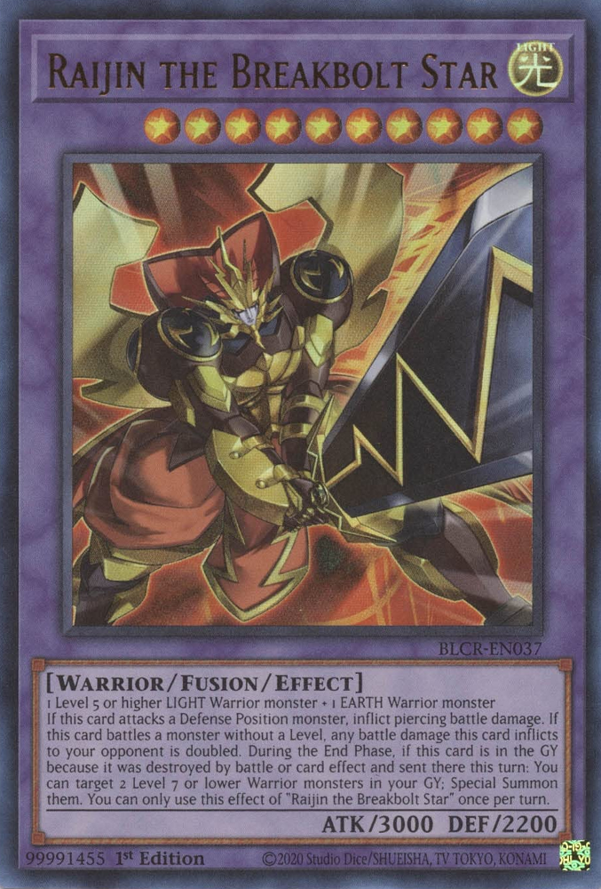 Raijin the Breakbolt Star [BLCR-EN037] Ultra Rare 