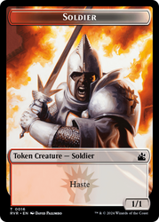 Elf Knight // Soldier Double-Sided Token [Ravnica Remastered Tokens] 