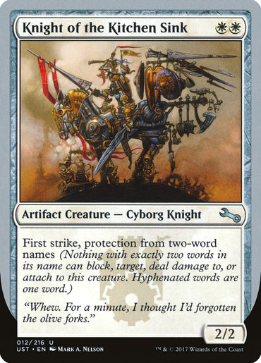 Knight of the Kitchen Sink ("protection from two-word names") [Unstable] 