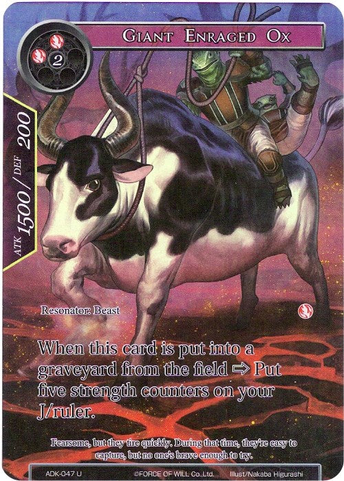 Giant Enraged Ox (Full Art) (ADK-047) [Advent of the Demon King]