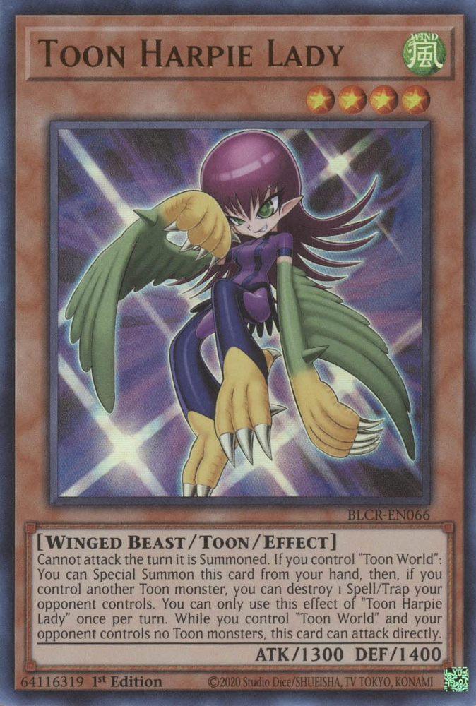 Toon Harpie Lady [BLCR-EN066] Ultra Rare 