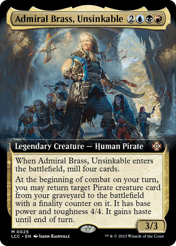 Admiral Brass, Unsinkable (Extended Art) [The Lost Caverns of Ixalan Commander] 