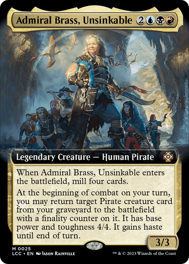 Admiral Brass, Unsinkable (Extended Art) [The Lost Caverns of Ixalan Commander] 