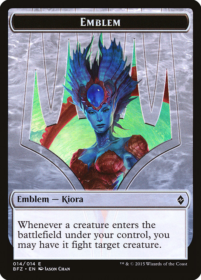 Kiora, Master of the Depths Emblem [Battle for Zendikar Tokens] 