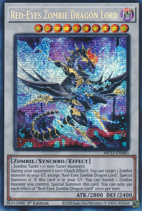 Red-Eyes Zombie Dragon Lord [MP23-EN083] Prismatic Secret Rare 