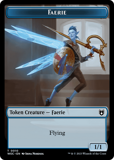 Faerie // Saproling Double-Sided Token [Wilds of Eldraine Commander Tokens] 