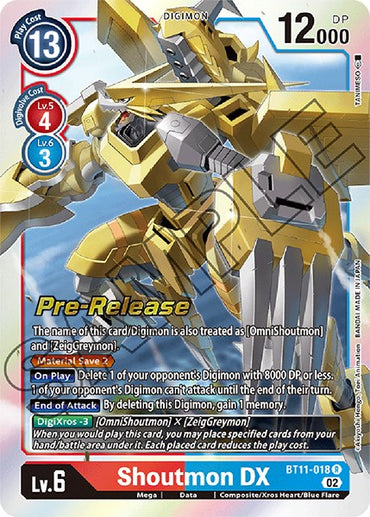 Shoutmon DX [BT11-018] [Dimensional Phase Pre-Release Promos] 